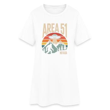 Area 51 Nevada UFO Rétro Design - Robe T-shirt Femme - blanc - Devant