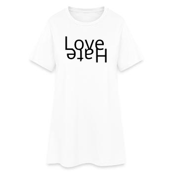 Love - Hate - Robe T-shirt Femme - blanc - Devant