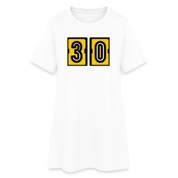 30. 30 ANS. 30e ANNIVERSAIRE. ANNIVERSAIRE 30 ANS. - Robe T-shirt Femme - blanc - Devant