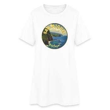 Explorez l’île de São Miguel, Açores, Portugal - Robe T-shirt Femme - blanc - Devant