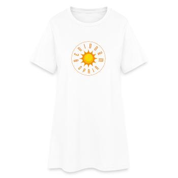 Benidorm Sunburst Circle Logo Badge - Women’s T-Shirt Dress - white - Front
