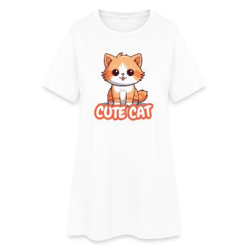 Cute Cat Vibes - Robe T-shirt Femme - blanc - Devant