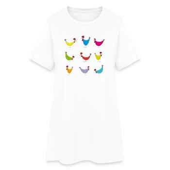 Fans de poulet - Coq - Coq - Poussin - Œuf - Bio - Robe T-shirt Femme - blanc - Devant