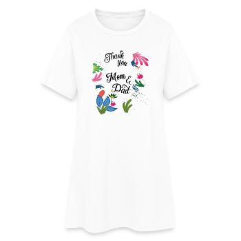 thank you - Women’s T-Shirt Dress - white - Front