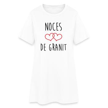 Cadeau Noces de Granit 90 Ans Mariage Amour Pur - Robe T-shirt Femme - blanc - Devant