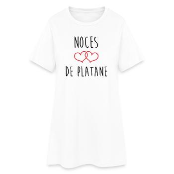 Anniversaire Mariage - Noces de Platane (61 ans) - Robe T-shirt Femme - blanc - Devant