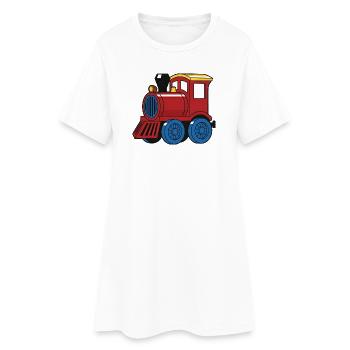 Locomotive à vapeur de chemin de fer mignonne pour enfants - Robe T-shirt Femme - blanc - Devant