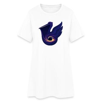 Cosmic Bird Heron Crane Stork - Women’s T-Shirt Dress - white - Front