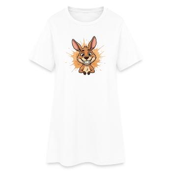 Fröhliches Känguru Splash - Frauen T-Shirt-Kleid - Weiß - Vorne