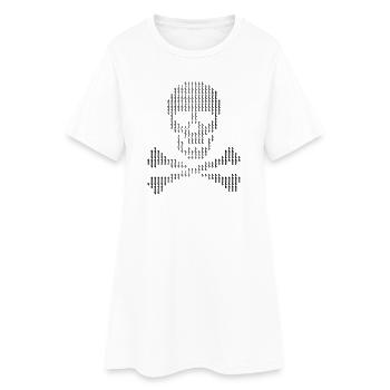Points de dollar en forme de crâne en os croisés - Robe T-shirt Femme - blanc - Devant