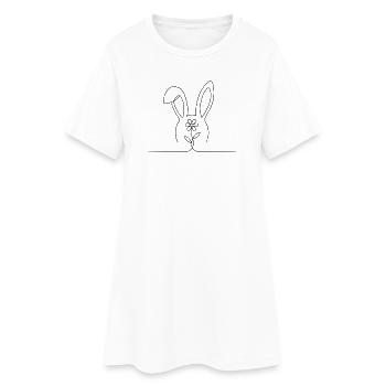 Hase - Frauen T-Shirt-Kleid - Weiß - Vorne