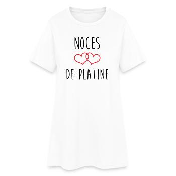 Noces de Platine 70 ans de mariage - Robe T-shirt Femme - blanc - Devant