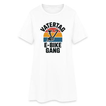 Vatertag E-Bike Gang Papa Geschenk Fahrrad Retro - Frauen T-Shirt-Kleid - Weiß - Vorne