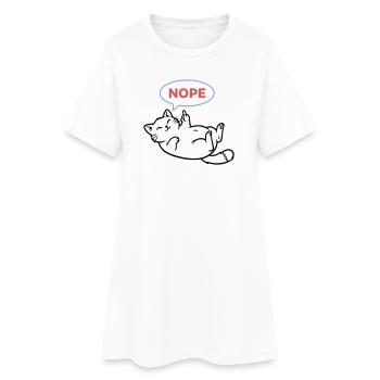 Lachende Katze Nope Mittelfinger - Frauen T-Shirt-Kleid - Weiß - Vorne