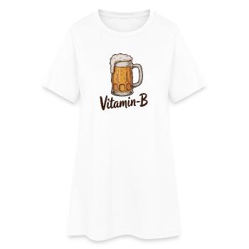Vitamin-B lustiger Bierkrug Alkohol Wortspiel-Design - Frauen T-Shirt-Kleid - Weiß - Vorne