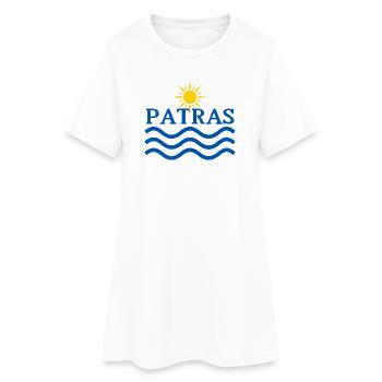 Soleil et Vagues de Patras - Robe T-shirt Femme - blanc - Devant