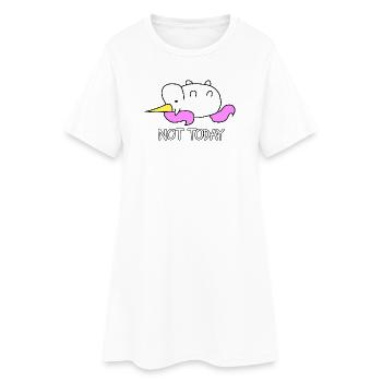 Lazy Unicorn Not Today Saying - Women’s T-Shirt Dress - white - Front