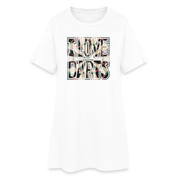 I LOVE DARTs, Geschenkidee Shirt, hoodie, tasse - Frauen T-Shirt-Kleid - Weiß - Vorne