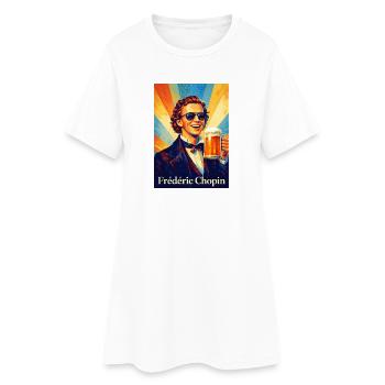 Portrait rétro de bière dans des rayons de soleil chauds - Robe T-shirt Femme - blanc - Devant