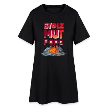 Idée cadeau pour les pompiers Papa Pride Courage Strength - Robe T-shirt Femme - noir - Devant