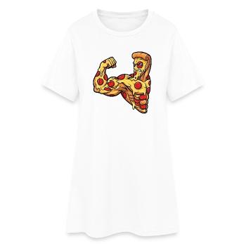 Pizza musclée Pizza Salami Fitness de Bodybuilder - Robe T-shirt Femme - blanc - Devant