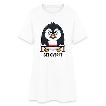 Athlète décalé de haies Penguin Drôle - Robe T-shirt Femme - blanc - Devant