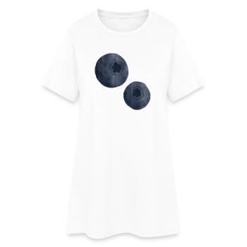 Blueberries aquarelle - Robe T-shirt Femme - blanc - Devant