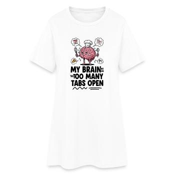 Brain Chef: Zu viele offene Tabs - Frauen T-Shirt-Kleid - Weiß - Vorne