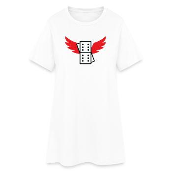 Dominos Ailés : Style Libre et Stratégie - Robe T-shirt Femme - blanc - Devant