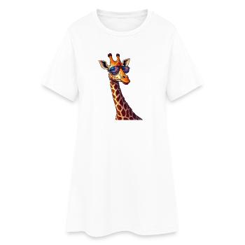 Lunettes Patriotic Giraffe USA - Robe T-shirt Femme - blanc - Devant
