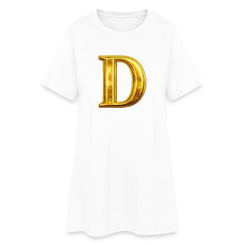Monogramme en D Or - Robe T-shirt Femme - blanc - Devant