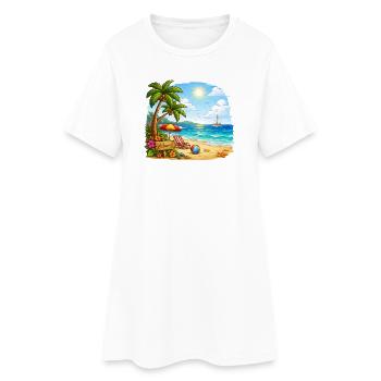 Welcome to the tropical beach - Women’s T-Shirt Dress - white - Front