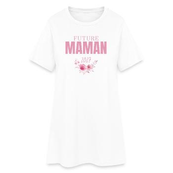 Blumen-Mama 2027 - Frauen T-Shirt-Kleid - Weiß - Vorne
