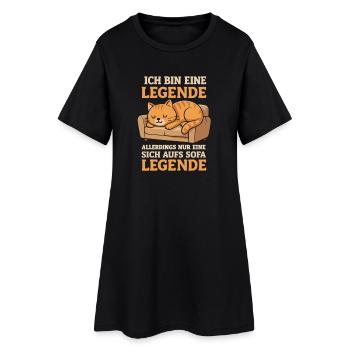 Sofa Legend Cat Funny Saying - Women’s T-Shirt Dress - black - Front