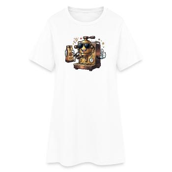 Brass Brew Robot Sunglasses - Women’s T-Shirt Dress - white - Front