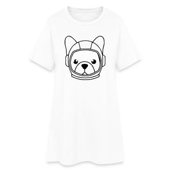 Profil du casque de l’astronaute Frenchie - Robe T-shirt Femme - blanc - Devant