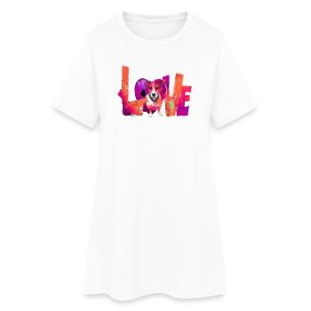 Jack Russell Terrier adore les chiens de lettrage - Robe T-shirt Femme - blanc - Devant