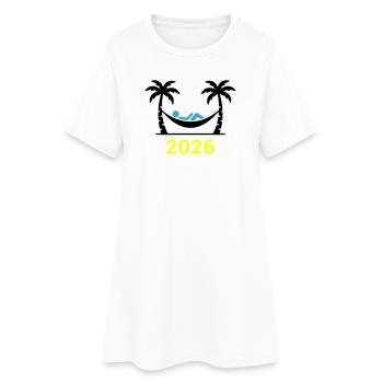 Hammock Palm Trees 2026 - Women’s T-Shirt Dress - white - Front