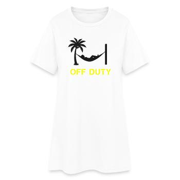 Hängematte Off Duty Spruch - Frauen T-Shirt-Kleid - Weiß - Vorne