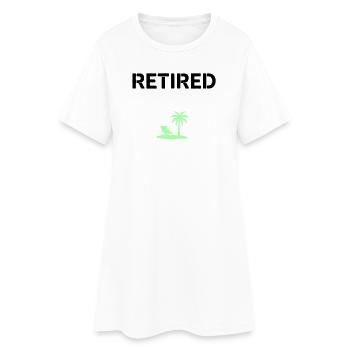 Retired Rente Palme Strand - Frauen T-Shirt-Kleid - Weiß - Vorne