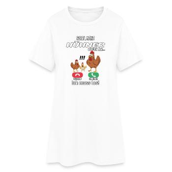 Sorry, my chickens are calling - Women’s T-Shirt Dress - white - Front
