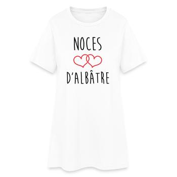 noces d'Albâtre 75 ans de mariage - Robe T-shirt Femme - blanc - Devant