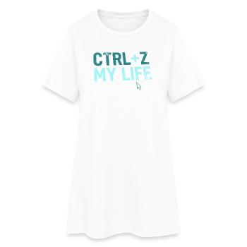 Developer Fun Hoodie, CTRL+Z My Life , Mug - Women’s T-Shirt Dress - white - Front