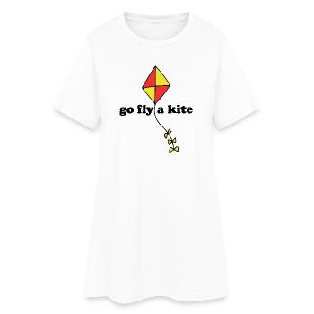 Red Yellow Diamond Kite - Women’s T-Shirt Dress - white - Front