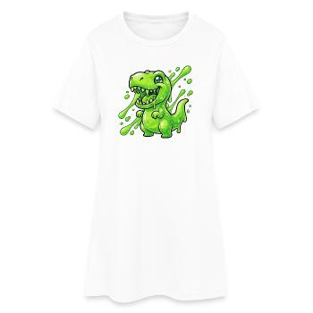 Blob-green dino - Women’s T-Shirt Dress - white - Front