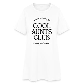 Cool Aunts Club - Frauen T-Shirt-Kleid - Weiß - Vorne