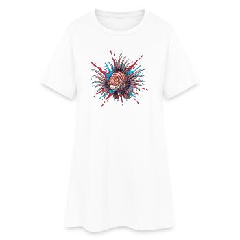 Poisson épineux avec un accent coloré - Robe T-shirt Femme - blanc - Devant