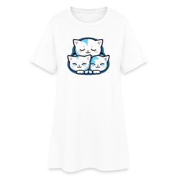 Trois chats Kawaii - Bébé - Chat - Robe T-shirt Femme - blanc - Devant