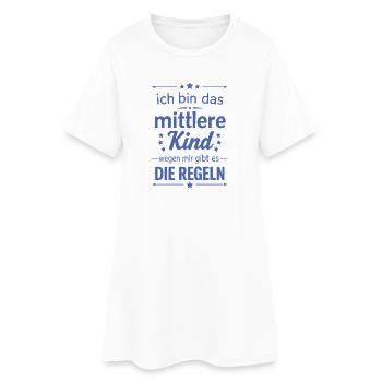 Lustiger Spruch mittleres Kind Familientreiben - Frauen T-Shirt-Kleid - Weiß - Vorne