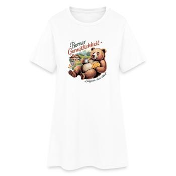 Chaleur bernoise Lents mais stables, plus drôles - Robe T-shirt Femme - blanc - Devant